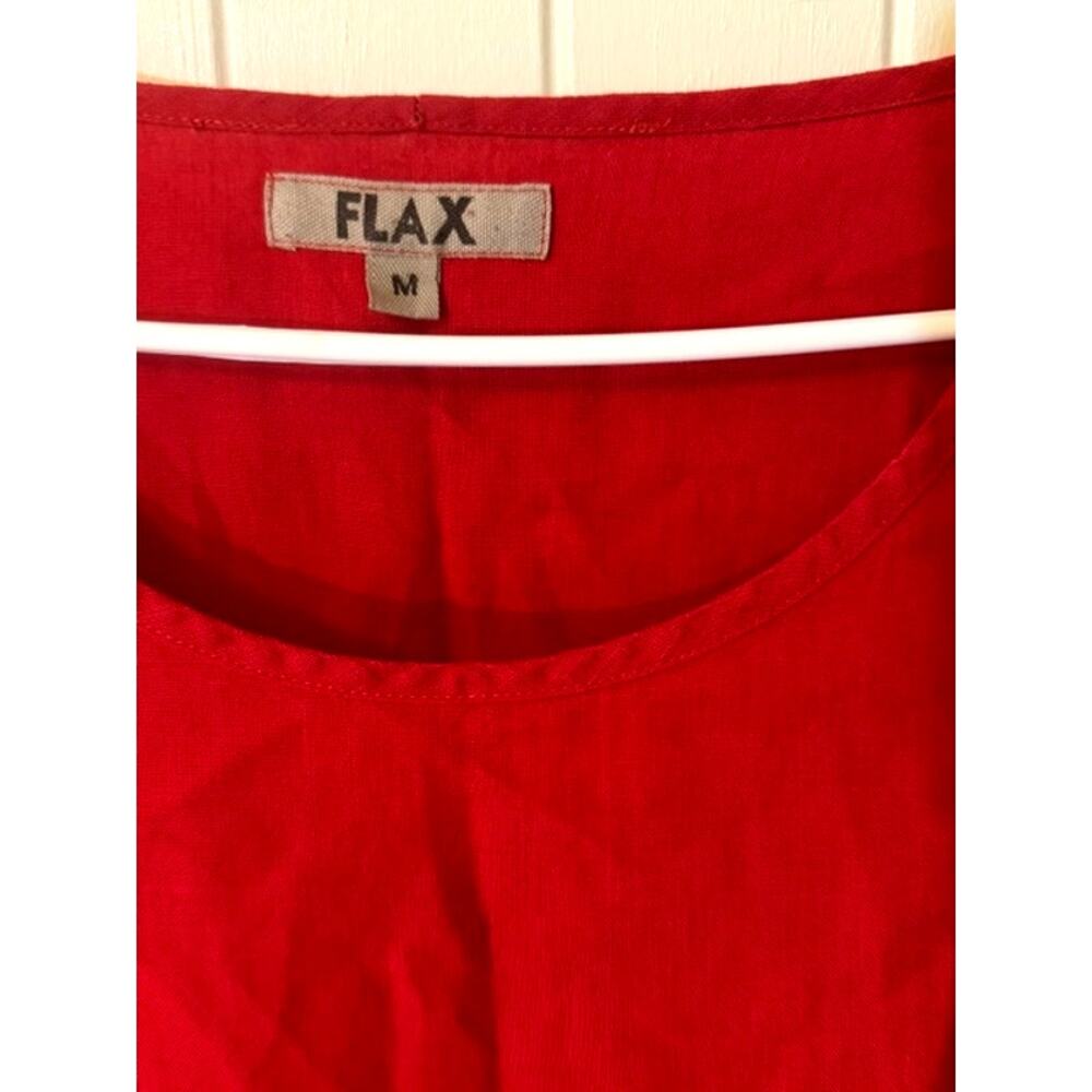 FLAX Linen Long Sleeve Tunic Top in Lipstick M - Picture 2 of 4